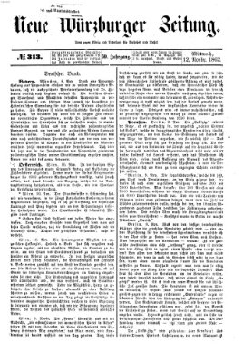 Neue Würzburger Zeitung Mittwoch 12. November 1862