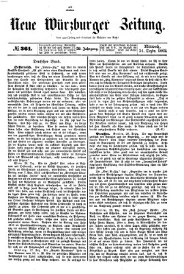 Neue Würzburger Zeitung Mittwoch 31. Dezember 1862