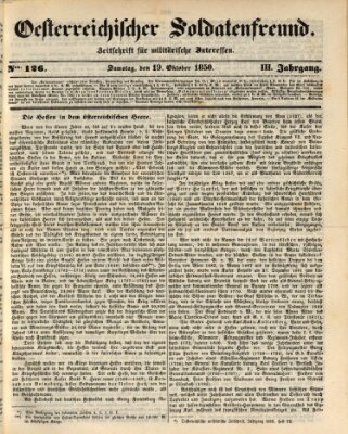 Oesterreichischer Soldatenfreund (Militär-Zeitung) Samstag 19. Oktober 1850