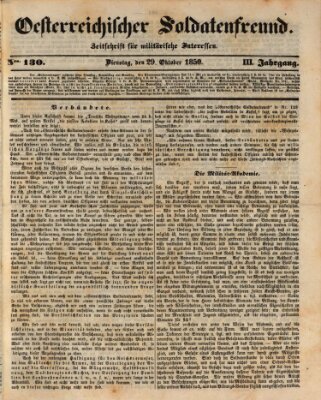 Oesterreichischer Soldatenfreund (Militär-Zeitung) Dienstag 29. Oktober 1850