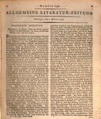 Allgemeine Literatur-Zeitung (Literarisches Zentralblatt für Deutschland) Montag 8. Juli 1793