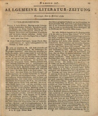 Allgemeine Literatur-Zeitung (Literarisches Zentralblatt für Deutschland) Montag 15. Juli 1793