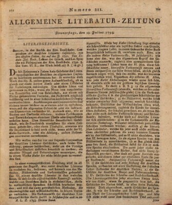 Allgemeine Literatur-Zeitung (Literarisches Zentralblatt für Deutschland) Donnerstag 18. Juli 1793