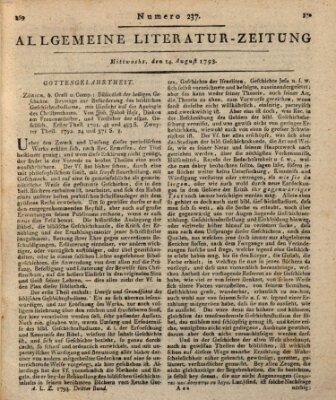 Allgemeine Literatur-Zeitung (Literarisches Zentralblatt für Deutschland) Mittwoch 14. August 1793