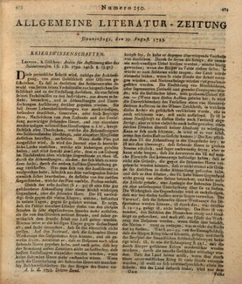 Allgemeine Literatur-Zeitung (Literarisches Zentralblatt für Deutschland) Donnerstag 29. August 1793