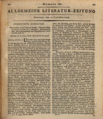 Allgemeine Literatur-Zeitung (Literarisches Zentralblatt für Deutschland) Dienstag 10. September 1793