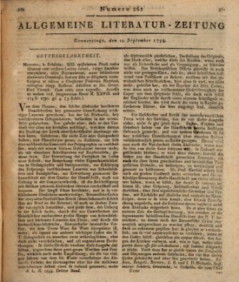 Allgemeine Literatur-Zeitung (Literarisches Zentralblatt für Deutschland) Donnerstag 12. September 1793