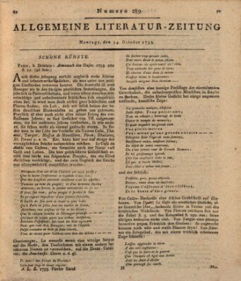 Allgemeine Literatur-Zeitung (Literarisches Zentralblatt für Deutschland) Montag 14. Oktober 1793