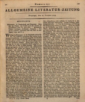 Allgemeine Literatur-Zeitung (Literarisches Zentralblatt für Deutschland) Freitag 18. Oktober 1793