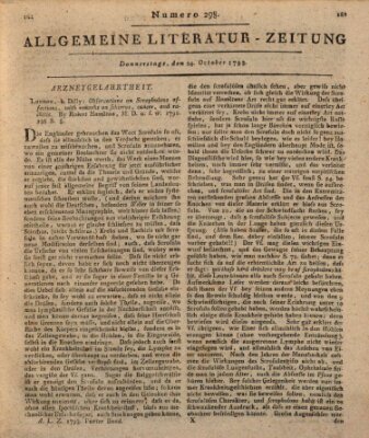 Allgemeine Literatur-Zeitung (Literarisches Zentralblatt für Deutschland) Donnerstag 24. Oktober 1793