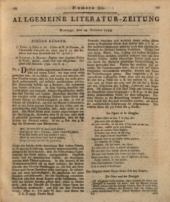 Allgemeine Literatur-Zeitung (Literarisches Zentralblatt für Deutschland) Montag 28. Oktober 1793