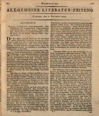 Allgemeine Literatur-Zeitung (Literarisches Zentralblatt für Deutschland) Freitag 8. November 1793