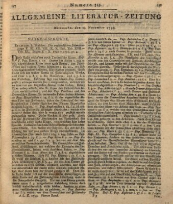 Allgemeine Literatur-Zeitung (Literarisches Zentralblatt für Deutschland) Mittwoch 13. November 1793