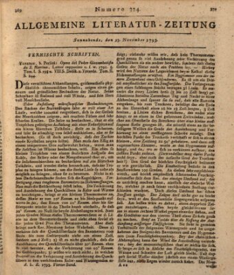 Allgemeine Literatur-Zeitung (Literarisches Zentralblatt für Deutschland) Samstag 23. November 1793