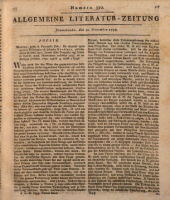 Allgemeine Literatur-Zeitung (Literarisches Zentralblatt für Deutschland) Samstag 30. November 1793