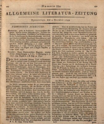 Allgemeine Literatur-Zeitung (Literarisches Zentralblatt für Deutschland) Donnerstag 5. Dezember 1793