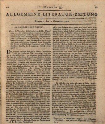 Allgemeine Literatur-Zeitung (Literarisches Zentralblatt für Deutschland) Montag 9. Dezember 1793