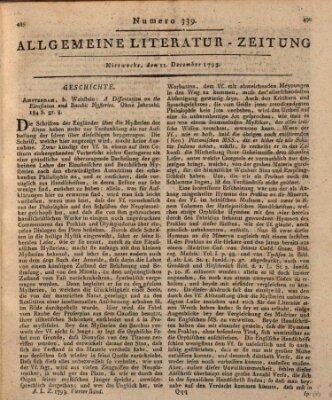 Allgemeine Literatur-Zeitung (Literarisches Zentralblatt für Deutschland) Mittwoch 11. Dezember 1793