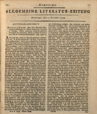 Allgemeine Literatur-Zeitung (Literarisches Zentralblatt für Deutschland) Dienstag 24. Dezember 1793