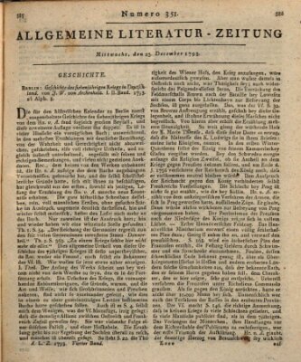 Allgemeine Literatur-Zeitung (Literarisches Zentralblatt für Deutschland) Mittwoch 25. Dezember 1793