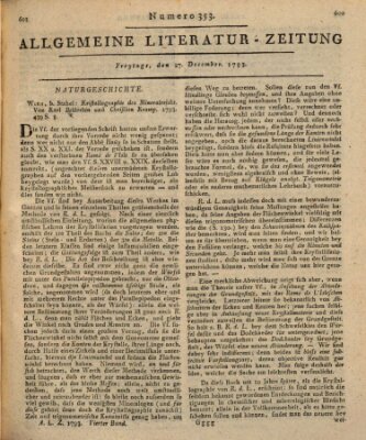 Allgemeine Literatur-Zeitung (Literarisches Zentralblatt für Deutschland) Freitag 27. Dezember 1793