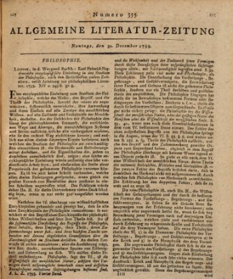 Allgemeine Literatur-Zeitung (Literarisches Zentralblatt für Deutschland) Montag 30. Dezember 1793