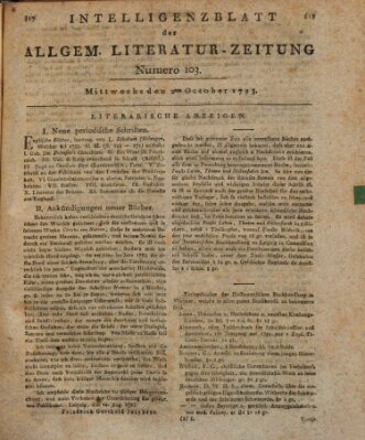 Allgemeine Literatur-Zeitung (Literarisches Zentralblatt für Deutschland) Mittwoch 2. Oktober 1793