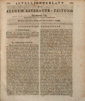 Allgemeine Literatur-Zeitung (Literarisches Zentralblatt für Deutschland) Samstag 14. Dezember 1793