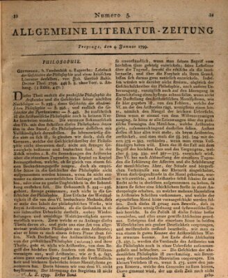 Allgemeine Literatur-Zeitung (Literarisches Zentralblatt für Deutschland) Freitag 4. Januar 1799