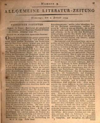 Allgemeine Literatur-Zeitung (Literarisches Zentralblatt für Deutschland) Dienstag 8. Januar 1799