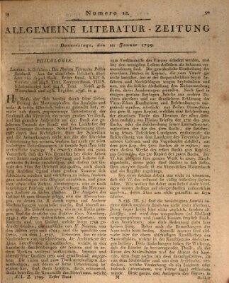 Allgemeine Literatur-Zeitung (Literarisches Zentralblatt für Deutschland) Donnerstag 10. Januar 1799