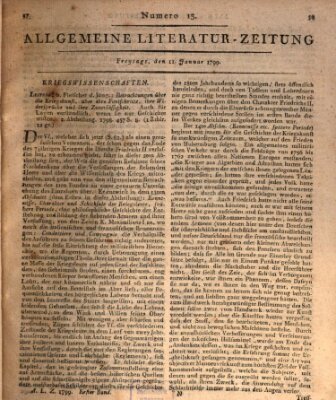 Allgemeine Literatur-Zeitung (Literarisches Zentralblatt für Deutschland) Freitag 11. Januar 1799