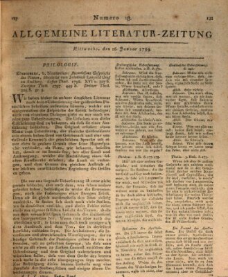 Allgemeine Literatur-Zeitung (Literarisches Zentralblatt für Deutschland) Mittwoch 16. Januar 1799