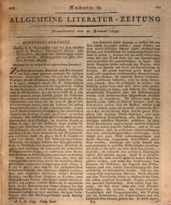 Allgemeine Literatur-Zeitung (Literarisches Zentralblatt für Deutschland) Samstag 26. Januar 1799