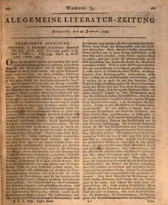 Allgemeine Literatur-Zeitung (Literarisches Zentralblatt für Deutschland) Mittwoch 30. Januar 1799