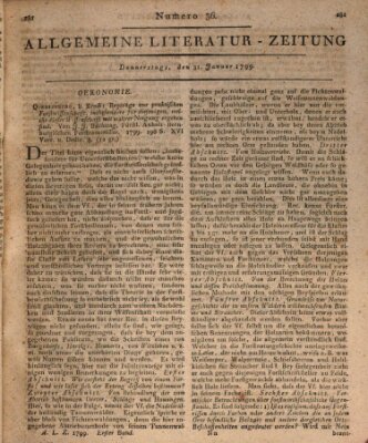 Allgemeine Literatur-Zeitung (Literarisches Zentralblatt für Deutschland) Donnerstag 31. Januar 1799