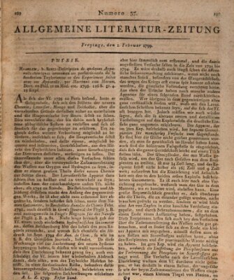 Allgemeine Literatur-Zeitung (Literarisches Zentralblatt für Deutschland) Freitag 1. Februar 1799