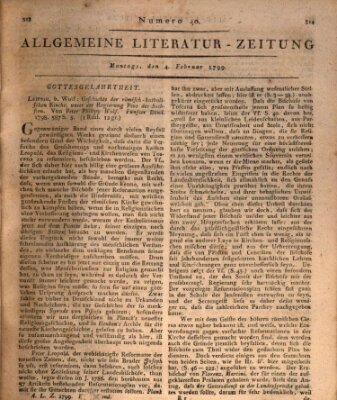 Allgemeine Literatur-Zeitung (Literarisches Zentralblatt für Deutschland) Montag 4. Februar 1799