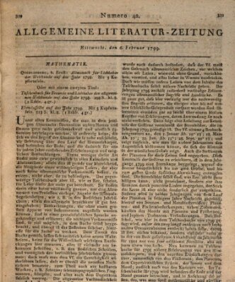 Allgemeine Literatur-Zeitung (Literarisches Zentralblatt für Deutschland) Mittwoch 6. Februar 1799