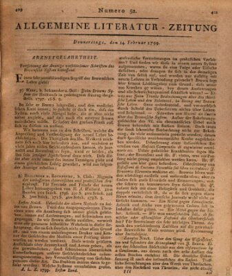 Allgemeine Literatur-Zeitung (Literarisches Zentralblatt für Deutschland) Donnerstag 14. Februar 1799