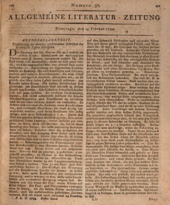 Allgemeine Literatur-Zeitung (Literarisches Zentralblatt für Deutschland) Dienstag 19. Februar 1799