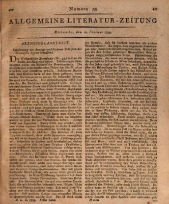 Allgemeine Literatur-Zeitung (Literarisches Zentralblatt für Deutschland) Mittwoch 20. Februar 1799