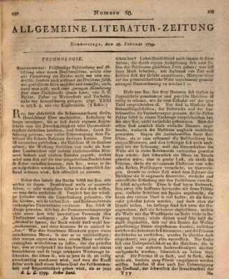 Allgemeine Literatur-Zeitung (Literarisches Zentralblatt für Deutschland) Donnerstag 28. Februar 1799