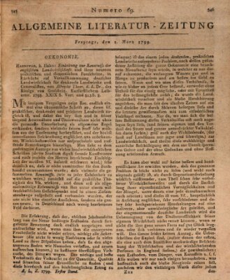 Allgemeine Literatur-Zeitung (Literarisches Zentralblatt für Deutschland) Freitag 1. März 1799