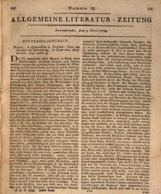 Allgemeine Literatur-Zeitung (Literarisches Zentralblatt für Deutschland) Samstag 9. März 1799