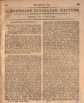 Allgemeine Literatur-Zeitung (Literarisches Zentralblatt für Deutschland) Montag 11. März 1799