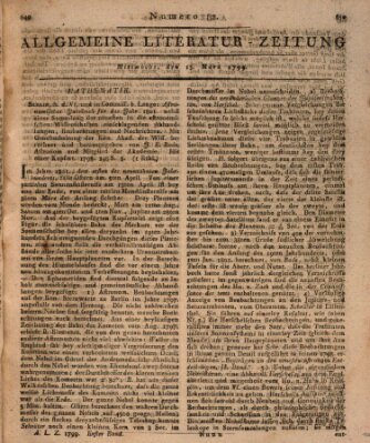 Allgemeine Literatur-Zeitung (Literarisches Zentralblatt für Deutschland) Mittwoch 13. März 1799