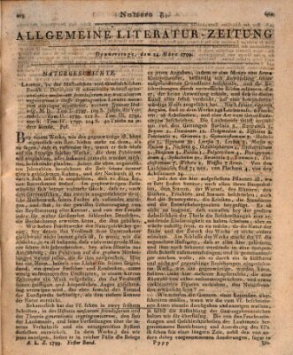 Allgemeine Literatur-Zeitung (Literarisches Zentralblatt für Deutschland) Donnerstag 14. März 1799