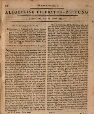 Allgemeine Literatur-Zeitung (Literarisches Zentralblatt für Deutschland) Samstag 23. März 1799