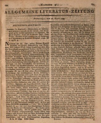 Allgemeine Literatur-Zeitung (Literarisches Zentralblatt für Deutschland) Dienstag 26. März 1799